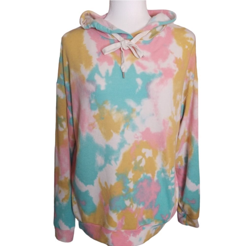 White Birch Steal Multicolored Tie Dye Pullover Hooded Sweater Size Small - Picture 2 of 7